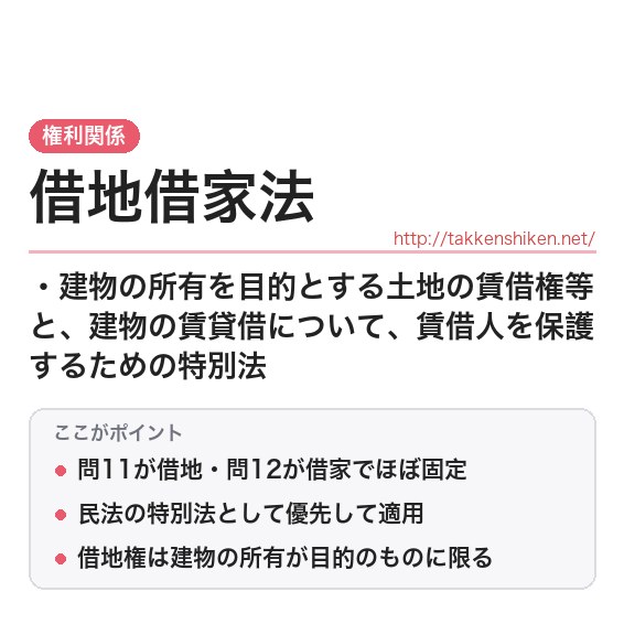 借地借家法とは？宅建の借地借家法をわかりやすく解説！の要点