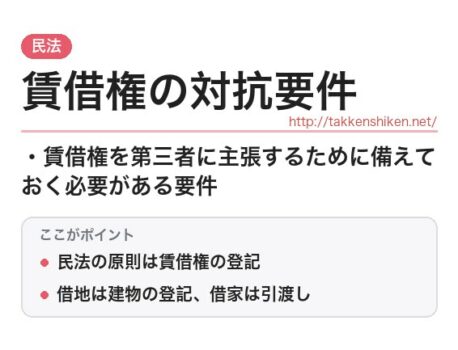「賃借権の対抗要件（民法）」とは？わかりやすく解説