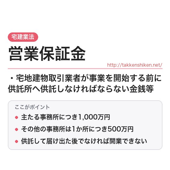 「営業保証金（宅建業法）」とは？わかりやすく解説の要点
