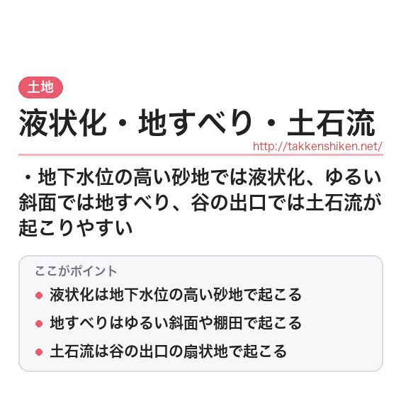 「液状化・地すべり・土石流」とは？わかりやすく解説の要点