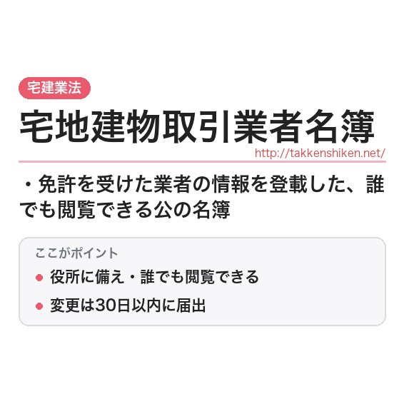 「宅地建物取引業者名簿」とは?わかりやすく解説の要点