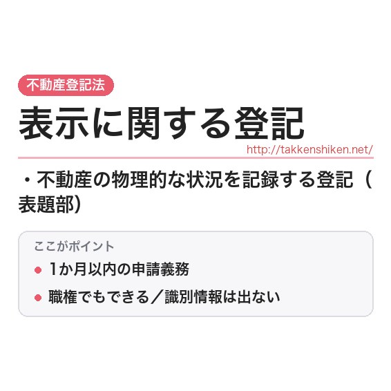 「表示に関する登記」とは?わかりやすく解説の要点