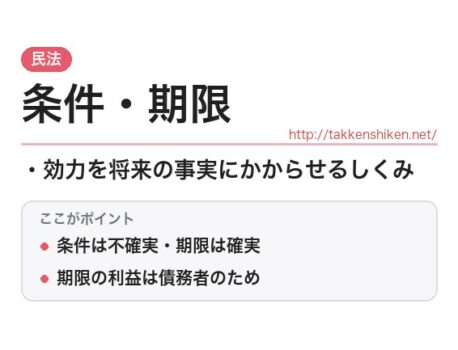 「条件・期限（民法）」とは？わかりやすく解説