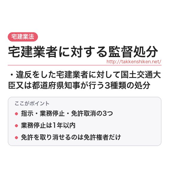 「宅建業者に対する監督処分」とは？わかりやすく解説の要点