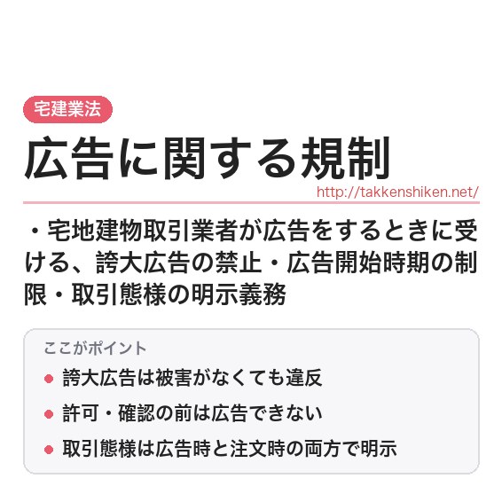 「広告に関する規制（宅建業法）」とは？わかりやすく解説の要点