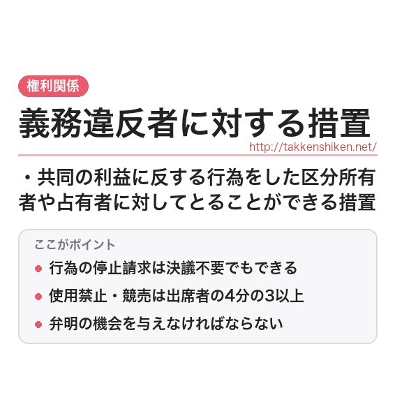 「義務違反者に対する措置（区分所有法）」とは？わかりやすく解説の要点