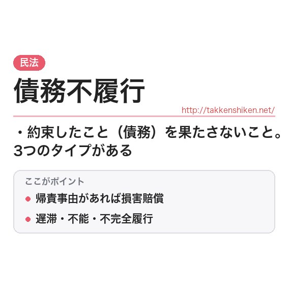 「債務不履行」とは?わかりやすく解説の要点
