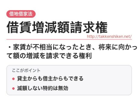 「借賃増減額請求権（借地借家法）」とは？わかりやすく解説
