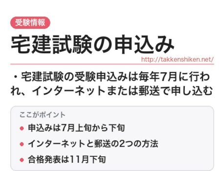 宅建試験の申込み方法と日程をわかりやすく解説！