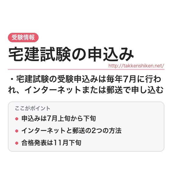 「宅建試験の申込み」とは?わかりやすく解説の要点