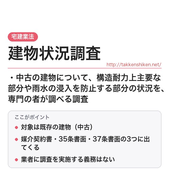 「建物状況調査」とは?わかりやすく解説の要点