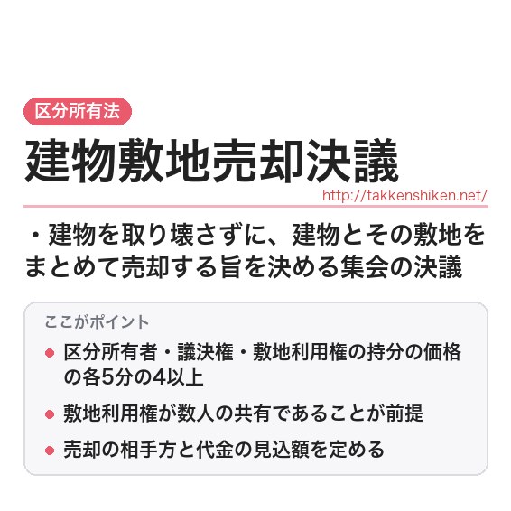 「建物敷地売却決議」とは？わかりやすく解説の要点