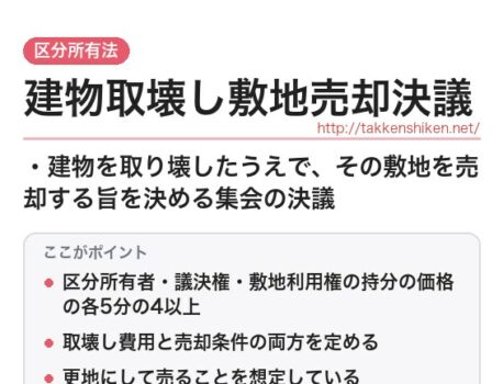 「建物取壊し敷地売却決議（区分所有法）」とは？わかりやすく解説