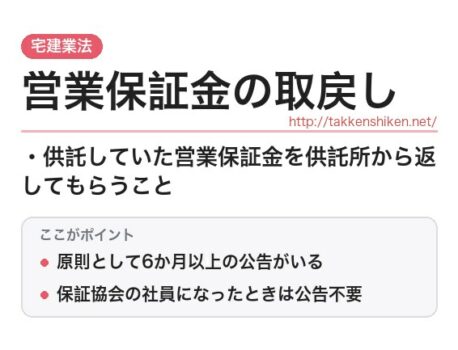 「営業保証金の取戻し（宅建業法）」とは？わかりやすく解説