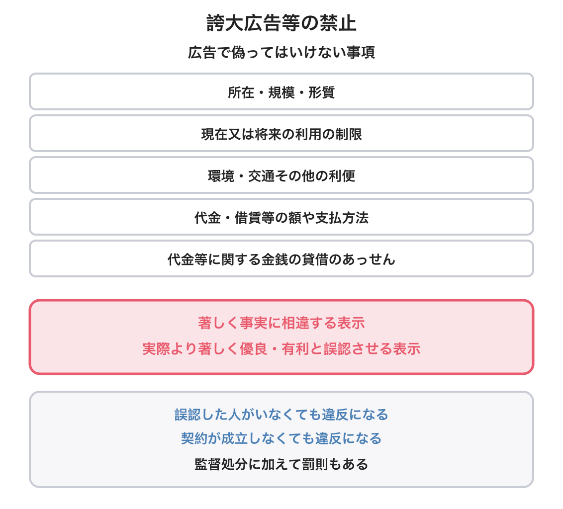 誇大広告等の禁止の図解